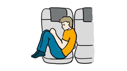 Curling Up on a Plane Seat